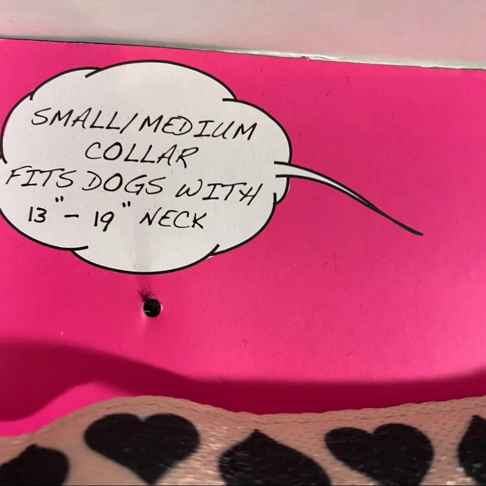 Betsey Johnson Pet Set Pale Pink Heart Crossbody Bag Waste Bag and Dog Collar